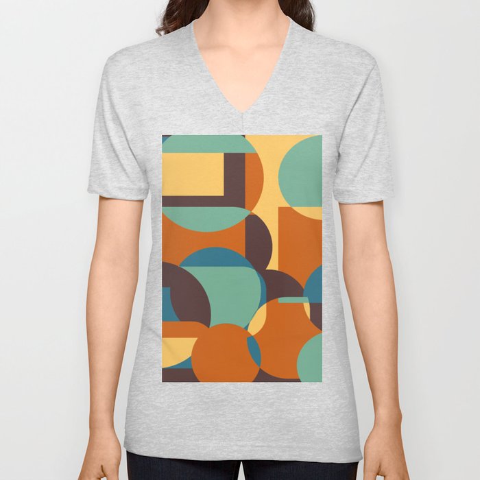3  Abstract Geometric Shapes 211222 V Neck T Shirt