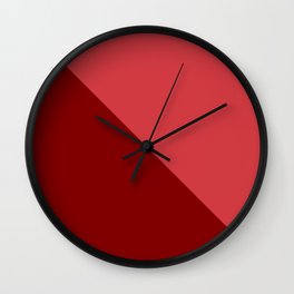 Two colors. Triangle. Maroon and Flame Scarlet colors. Wall Clock