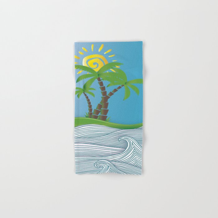 Illustration Tropical Hand & Bath Towel
