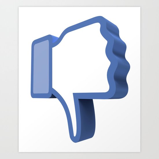Dislike Button Art Print