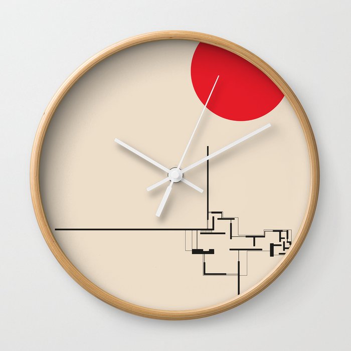 Brick Country House, Ludwig Mies van der Rohe, Minimal Architecture Bauhaus Design Wall Clock
