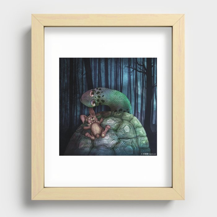 ‘龜兔再賽跑 The Tortoise and the Hare: Rematch’ cover Illustration Recessed Framed Print