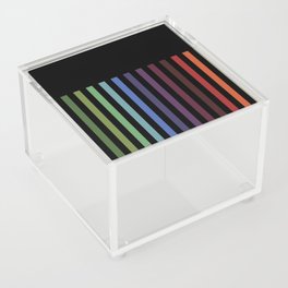 Black & Rainbow Vertical Stripes Acrylic Box