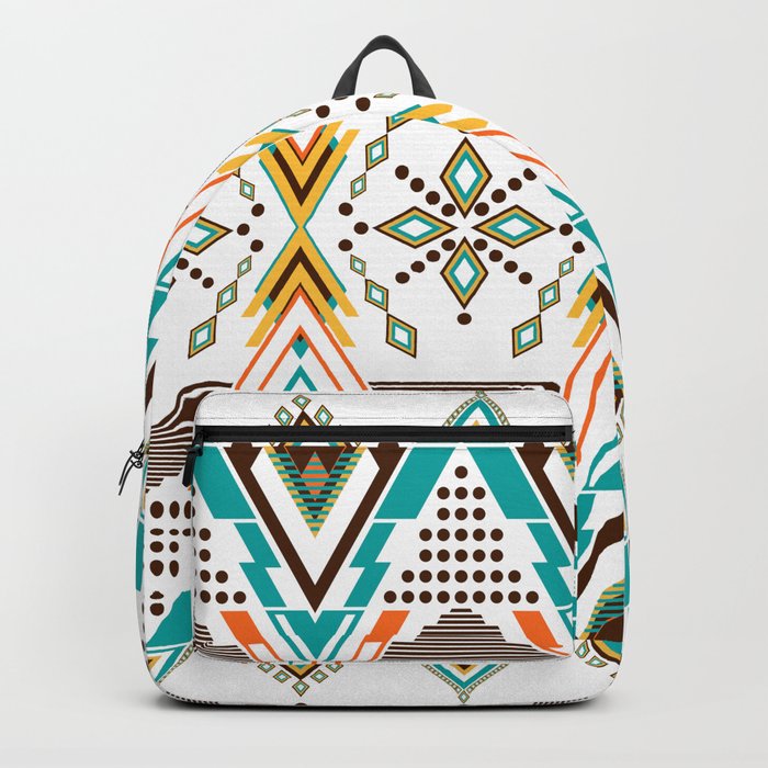 Clean Tribal Mid Mod Native American Vintage Aztec Appeal Pattern Backpack