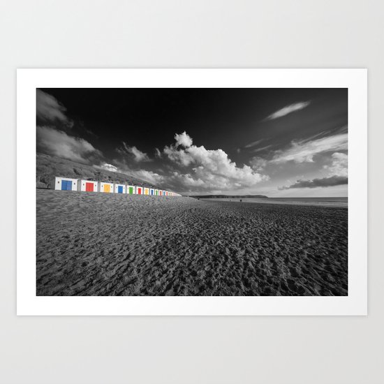 Woolacombe Hutz Art Print