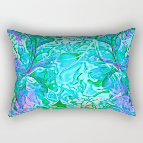 Tropical Breeze Floral Abstract Rectangular Pillow