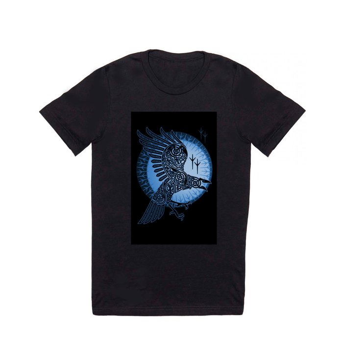 Viking Raven of Death - Blue T Shirt