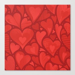 Hearts - Textured Canvas Print