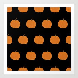 Seamless Pattern with Pumpkins. Halloween Background.  Art Print