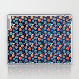 Ditsy Style Planets Astronauts and Rocket Ships on a Starry Sky Laptop Skin