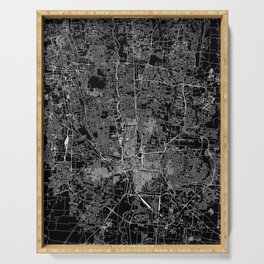 Columbus Black Map Serving Tray