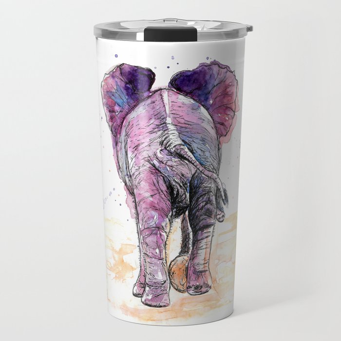Pink Elephant on Parade Travel Mug