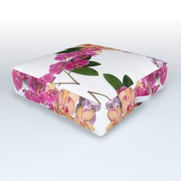 Orchid Collage 2 Outdoor Floor Cushion