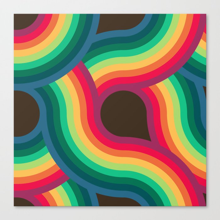 Rainbow Retro Stripes  Canvas Print