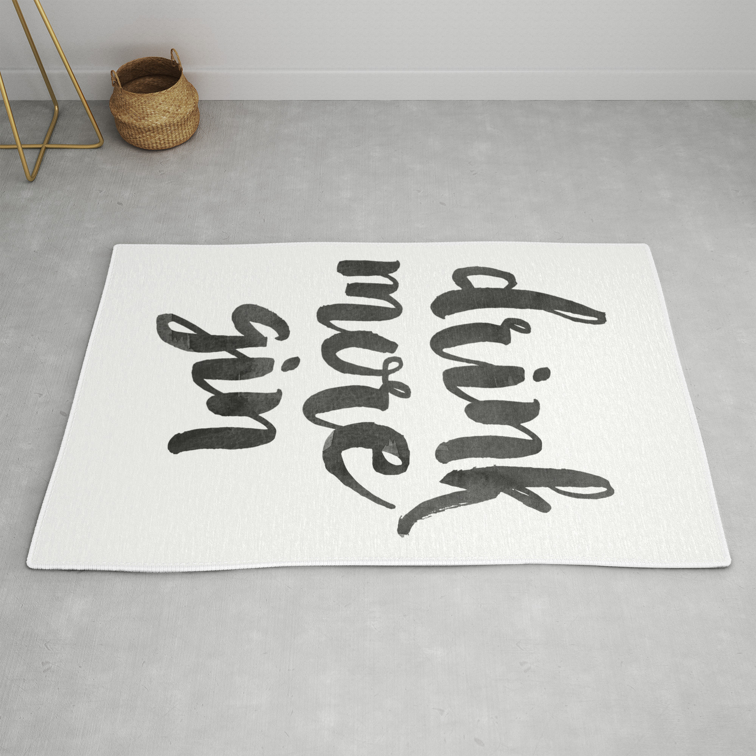 Decor Poster Quote Poster Inspiring Typography Print Quotes Premium Black And White Print Gin Rug By Printablelifestyle