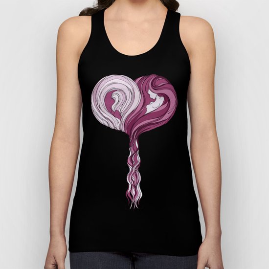 Yin Yang Heart Unisex Tank Top
