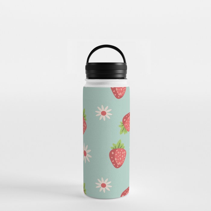 Flowers & Strawberries Water Bottle