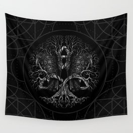 Tree of life -Yggdrasil with ravens Wall Tapestry
