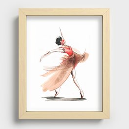 Original Expressive Dance Drawing Recessed Framed Print