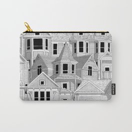 Vancouver Heritage Carry-All Pouch | Strathcona, Vancouver, Architecture, Elevation, Victorian, Drawing, Drafting, Ineson, Heritage, Black and White 