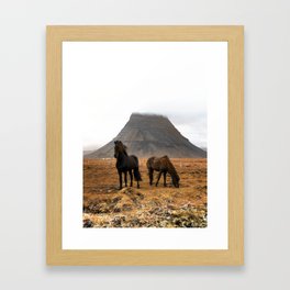 Wild Horses at Kirkjufell Framed Art Print