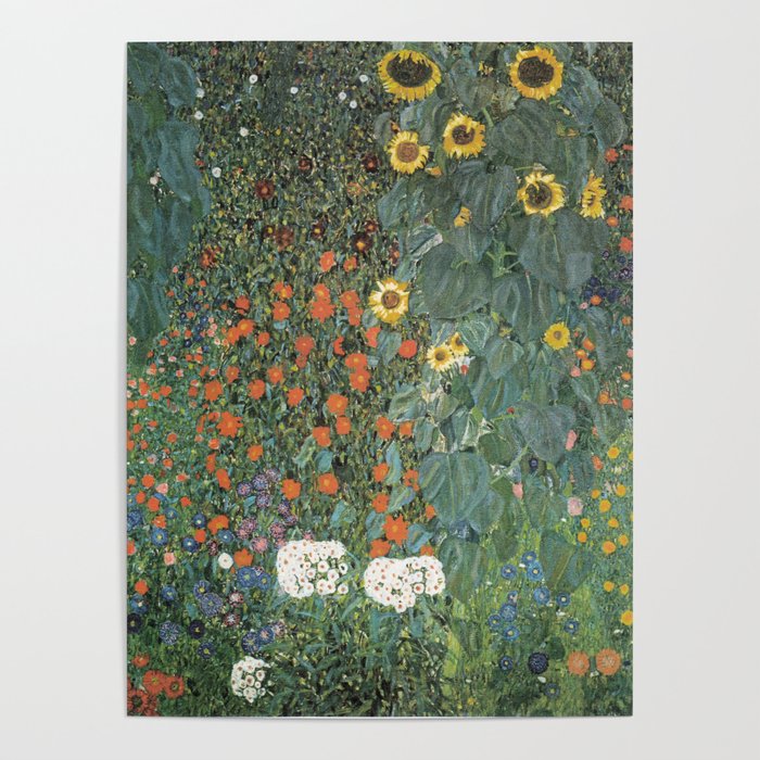 Gustav Klimt - Farm Garden with Sunflowers Poster