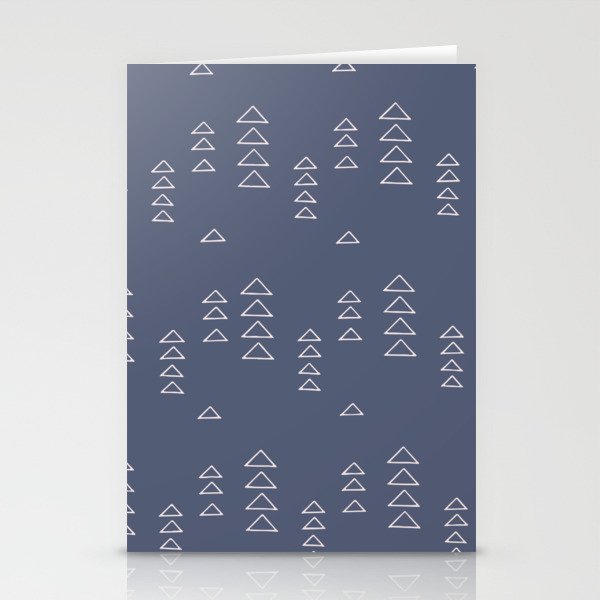 Modern Minimalist Triangle Pattern in Slate Blue Stationery Cards