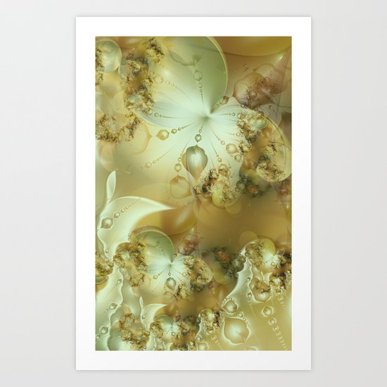 Golden Flowers Art Print