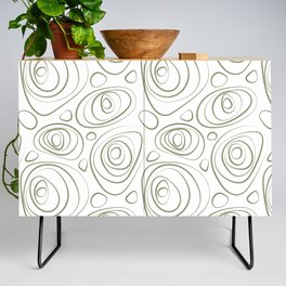 Green and White Wacky Retro Circle Pattern Pairs DE 2022 Trending Color Desert Sage DET505 Credenza