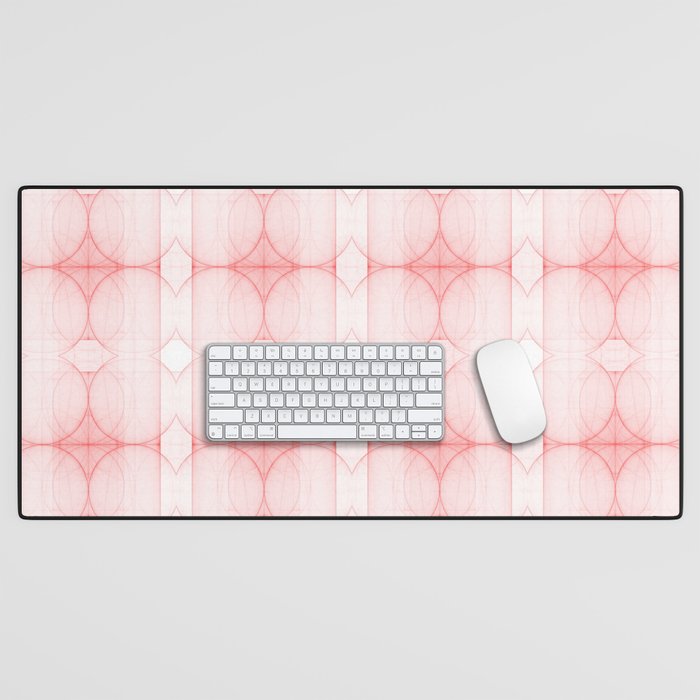Imperfect Circles - Minimal Geometric Abstract Pattern Coral Desk Mat