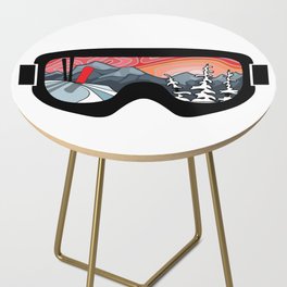 Snow Sport Sunset | Ski and Snowboard Series | DopeyArt Side Table