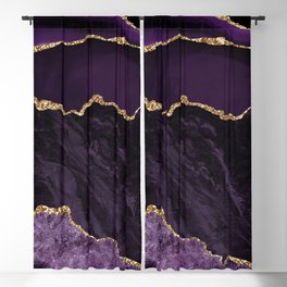 Purple & Gold Agate Texture 02 Blackout Curtain