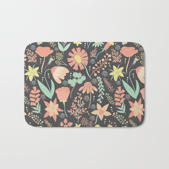Peachy Keen Wildflowers Bath Mat