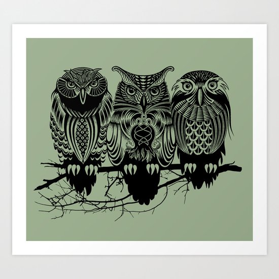 Owls of the Nile Art Print