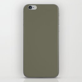 Dark Gray-Green Solid Color Pantone Deep Lichen Green 18-0312 TCX Shades of Green Hues iPhone Skin