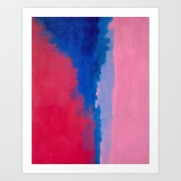 Abstract Pink and Blue Contemporary painting Art Print