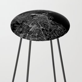Mobile Black Map Counter Stool