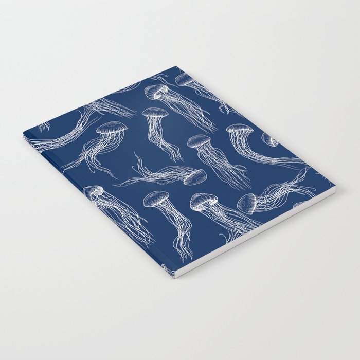 Jellyfish Print - Navy Notebook