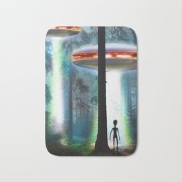 UFO Alien Forest / Flying Saucers Bath Mat | Mystery, Flying, Forest, Abduction, Et, Ufo, Conspiracy, Unidentified, Scifi, Extraterrestrial 