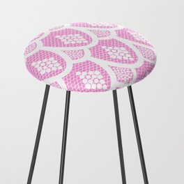 Palm Springs Poolside Retro Pink Lace Counter Stool