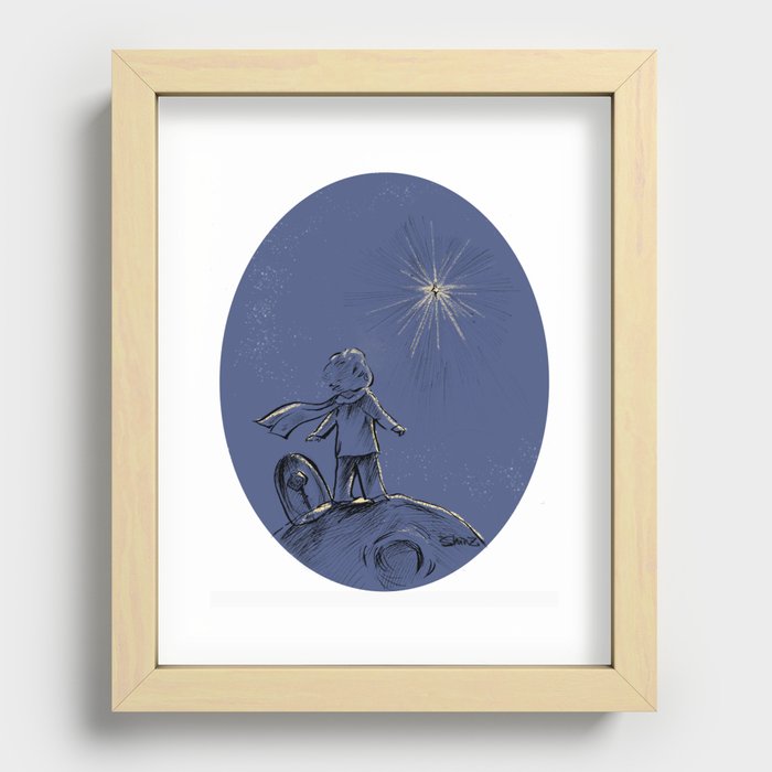 Little Prince "What is essential is invisible to the eye." Recessed Framed Print