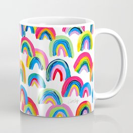 Abstract Rainbow Arcs - White Palette Coffee Mug | Summer, Lgbt, Rainbow, Catcoq, Minimalism, Feminist, Minimal, Empower, Pride, Curated 
