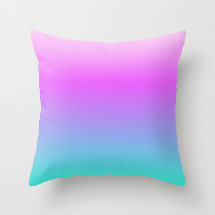 OMBRE PASTEL IRIDESCENT RAINBOW COLOR  Throw Pillow