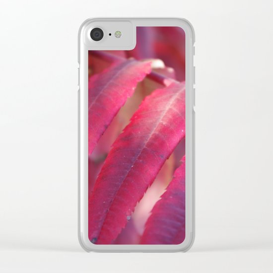 Radiant Red Sumac Leaves Clear iPhone Case