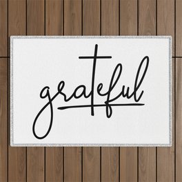 Grateful Religious Lettering Outdoor Rug