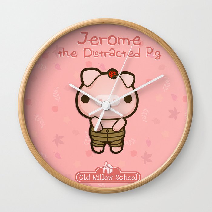 Jerome the Distracted Pig Wall Clock