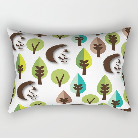 Hedgehog Forest Rectangular Pillow
