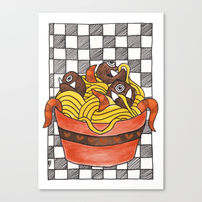 Creature Spaghetti Canvas Print