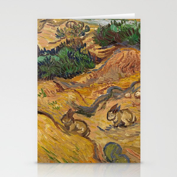 Landscape with Rabbits, 1889 by Vincent van Gogh Stationery Cards