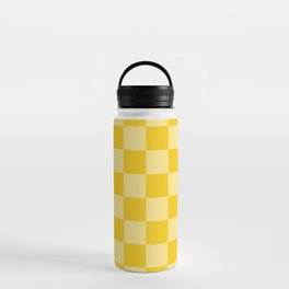 Yellow checkered pattern Water Bottle